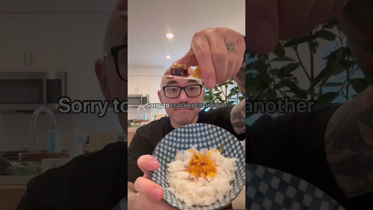 Trying out TKG Tamago Kake Gohan egg and soy sauce packets 