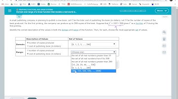 Domain and range of a linear function that models a real-world situation