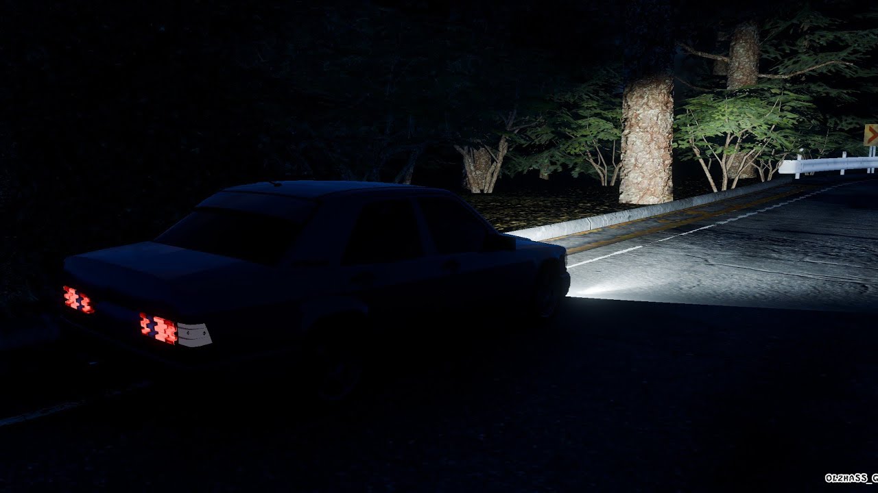 Car parking multiplayer 2. Ночное тогэ, заезд без фар на Mercedes W201 190E