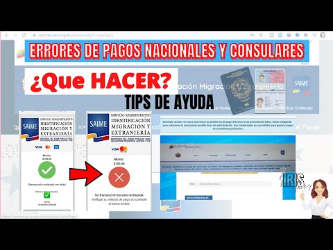 ERRORES EN PAGOS DE Pasaporte y Prorroga NACIONAL Y CONSULAR Pagina SAIME ¿Que Hacer?