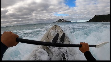 Launching my Fishing kayak thru BIG SURF - Hobie Outback Surf Launch