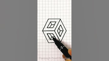 How To Draw A 3D Magic Cube On Graph Paper In An Easy Way ✍🏻 #shorts #shortvideo #drawing #art #3d