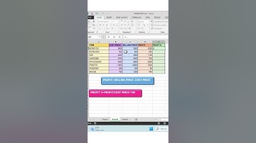 How to calculate profit percentage in excel example #tech