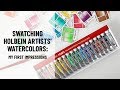 Swatching Holbein Watercolors: My First Impressions