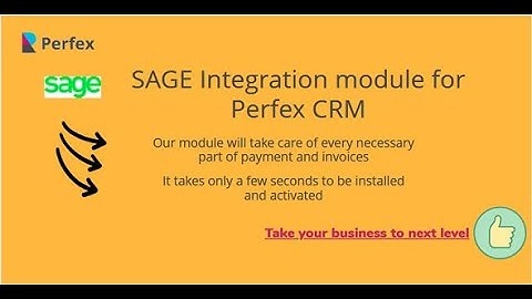SAGE® Module for Perfex CRM