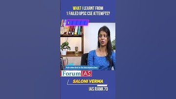 What I learnt from 1 failed UPSC CSE attempt | Saloni Verma | IAS Rank 70 | #shorts