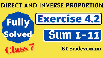 7th maths Term 1 Chapter 4 direct and inverse proportion exercise 4.2 fully solved sum tn samacheer