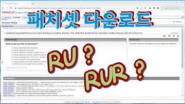 Oracle Patchset, RU, RUR 차이점과 다운로드 받는 방법