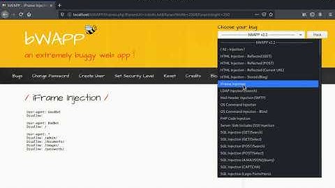 bWAPP iFrame Injection Low   Security Level