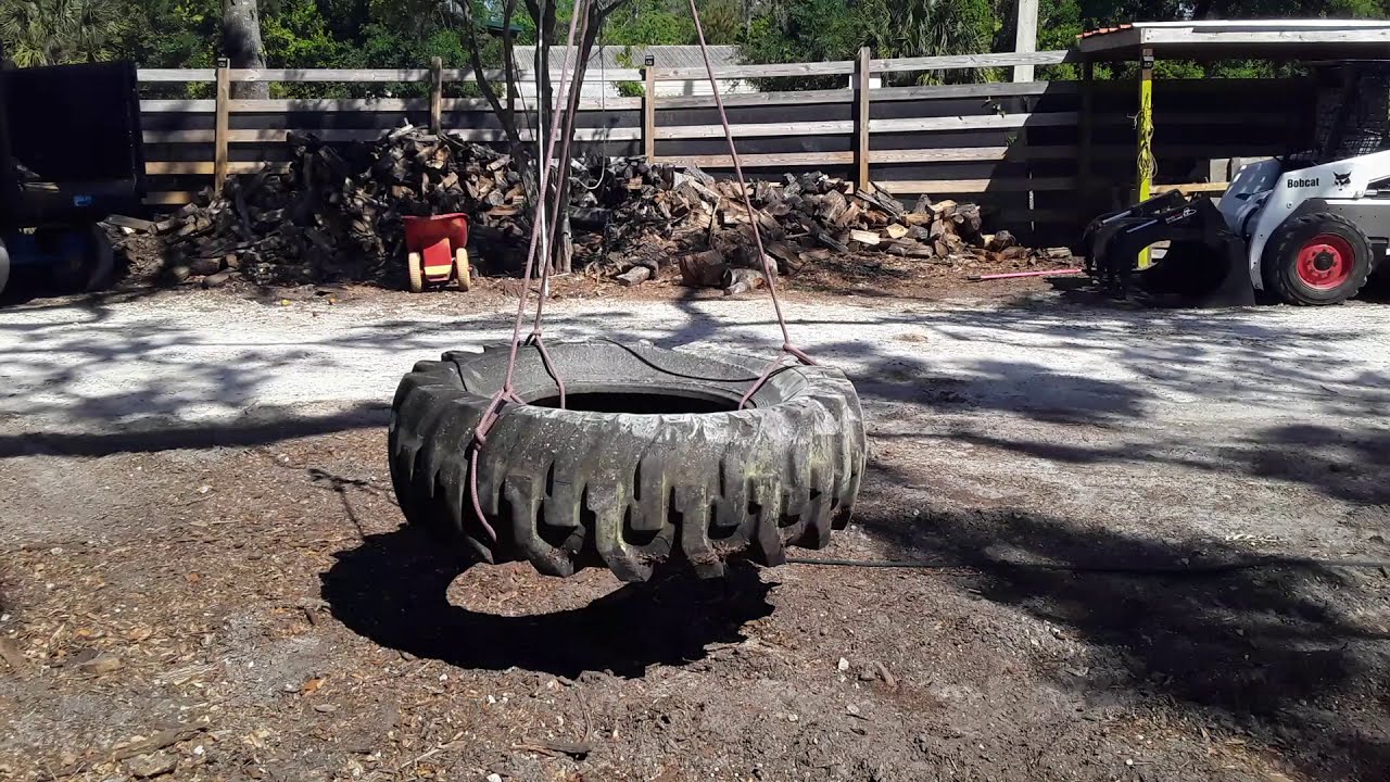 MONSTER TIRE SWING DIY ! PART # 2 - YouTube