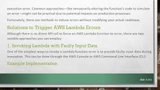 Triggering an AWS Lambda Function Error for CloudWatch Alarm Testing
