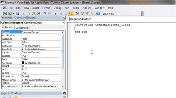 Excel 2010 VBA Tutorial 54   ActiveX Controls   Command Button