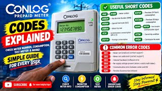 Information CONLOG PREPAID METER CODES EXPLAINED! ⚡ All Short Codes + Error Codes You Need to Know News
