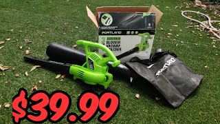 Harbor Freight Portland 3-In-1 Corded Electric Blower Vacuum Mulcher unbox and demo