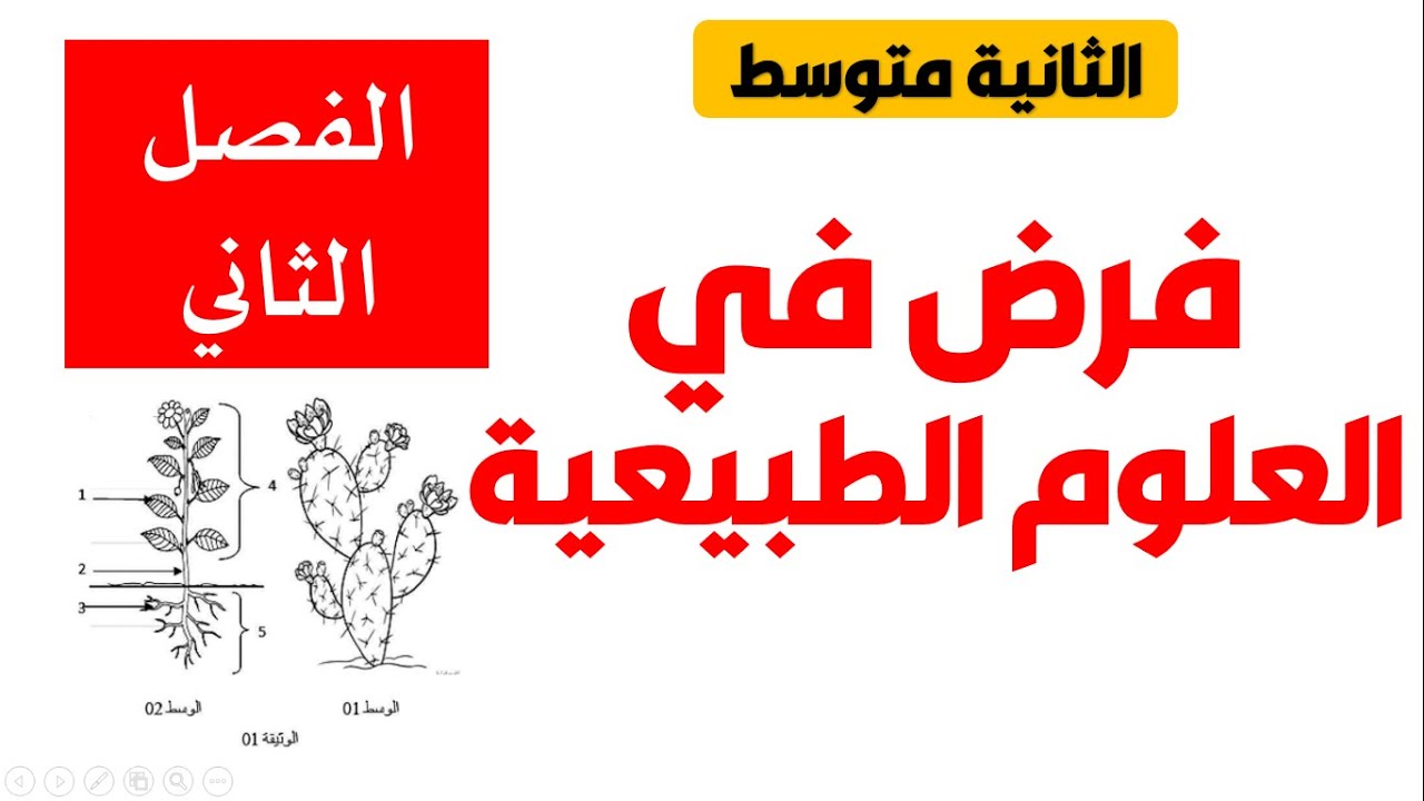 فرض العلوم الطبيعية للفصل الثاني السنة الثانية متوسط