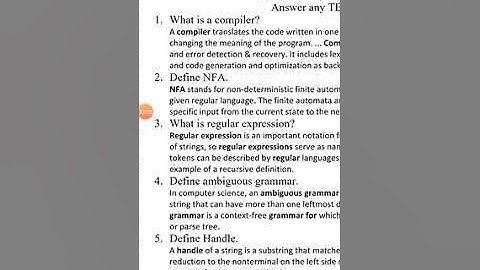 COMPILER DESIGN UNIVERSITY QUESTIONS AND ANSWERS PART-A(1)