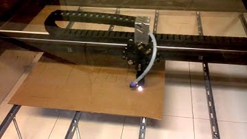 Cutting cardboard box with DIY laser cutter.