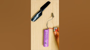 Powering mini coreless drone motor with 2 wing propeller #tech #scienceproject #dronemotor