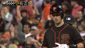 PHI@SF: Posey singles to right field, scoring Duffy