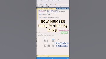 ROW_NUMBER by Using Partition By in SQL #education #tranding #trending
