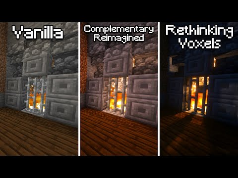 Vanilla VS Complementary Reimagined VS Rethinking Voxels - Best Minecraft Shaders Comparison