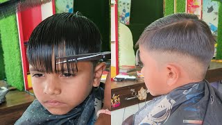 Kids slop haircut bnany ka easy tareeka tutorial step by step zaibi barber shop