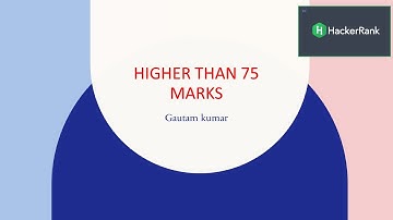 Higher Than 75 Marks Hackerrank | SQL | Microsoft SQL | Interview