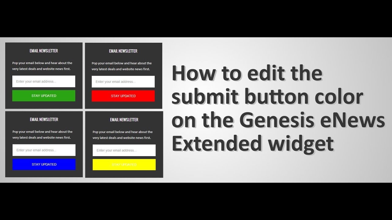Editing the Genesis eNews Extended Widget WordPress Tutorial - YouTube