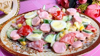 🔥10 DAQIQALIK SALAT! KAM MAHSULOT BILAN 10 DAQIQADA MAZALI SALAT TAYYORLASH MUMKIN🤩ВКУСНЫЙ САЛАТИК