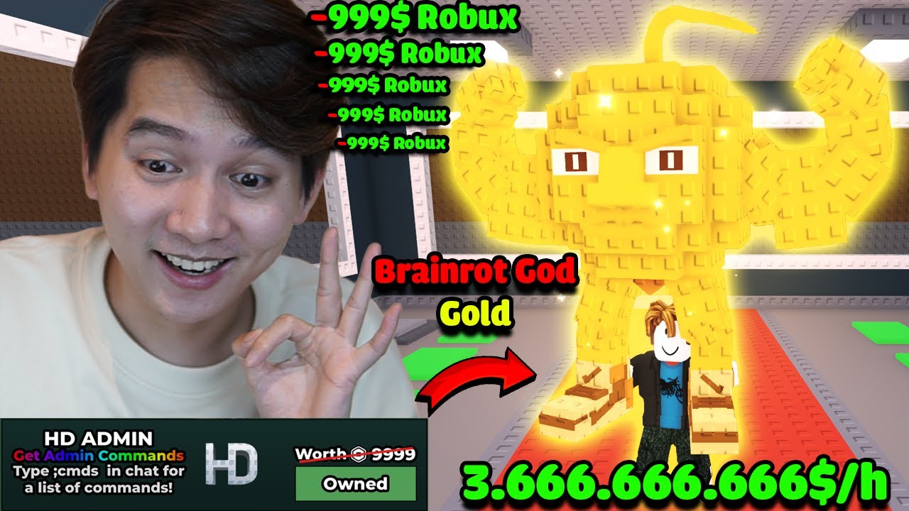 (Roblox) T GAMING PAY TO WIN SIÊU TRỘM BRAINROT GOD DÁT VÀNG ĐẮT NHẤT VÀ CÓ LỆNH ADMIN BRAINROT