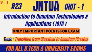TRANSITION FROM CLASSICAL TO QUANTUM PHYSICS | R23 IQTA | UNIT - 1 | B.TECH | JNTUA | UNDER 10 MINS