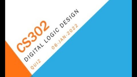 CS302 DigitalLogic And Design Quiz No 1 Solution
