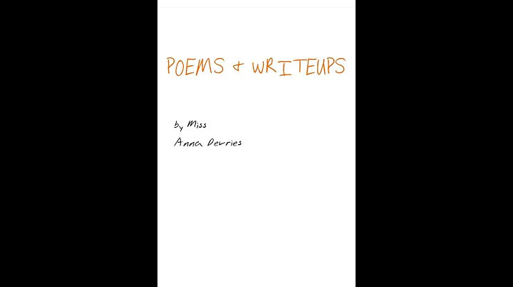POEMS & WRITING BY ANNA DEVRIES