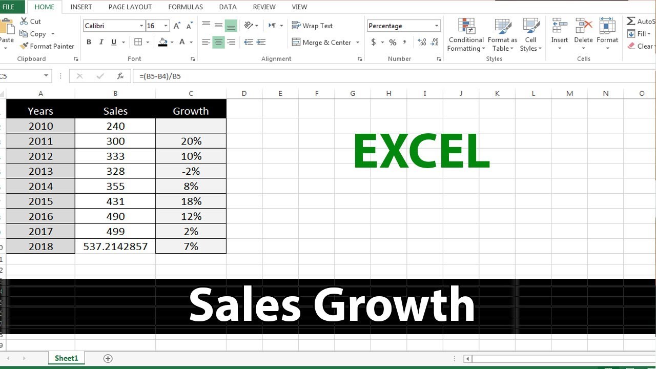 How To Calculate Sales Growth In Excel