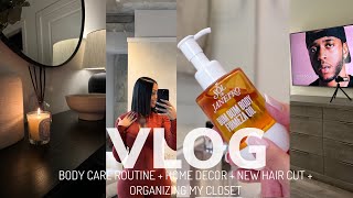 VLOG|BODY CARE ROUTINE+HOME DECOR+ORGANIZING CLOSET+NEW BOB| Briana Monique’