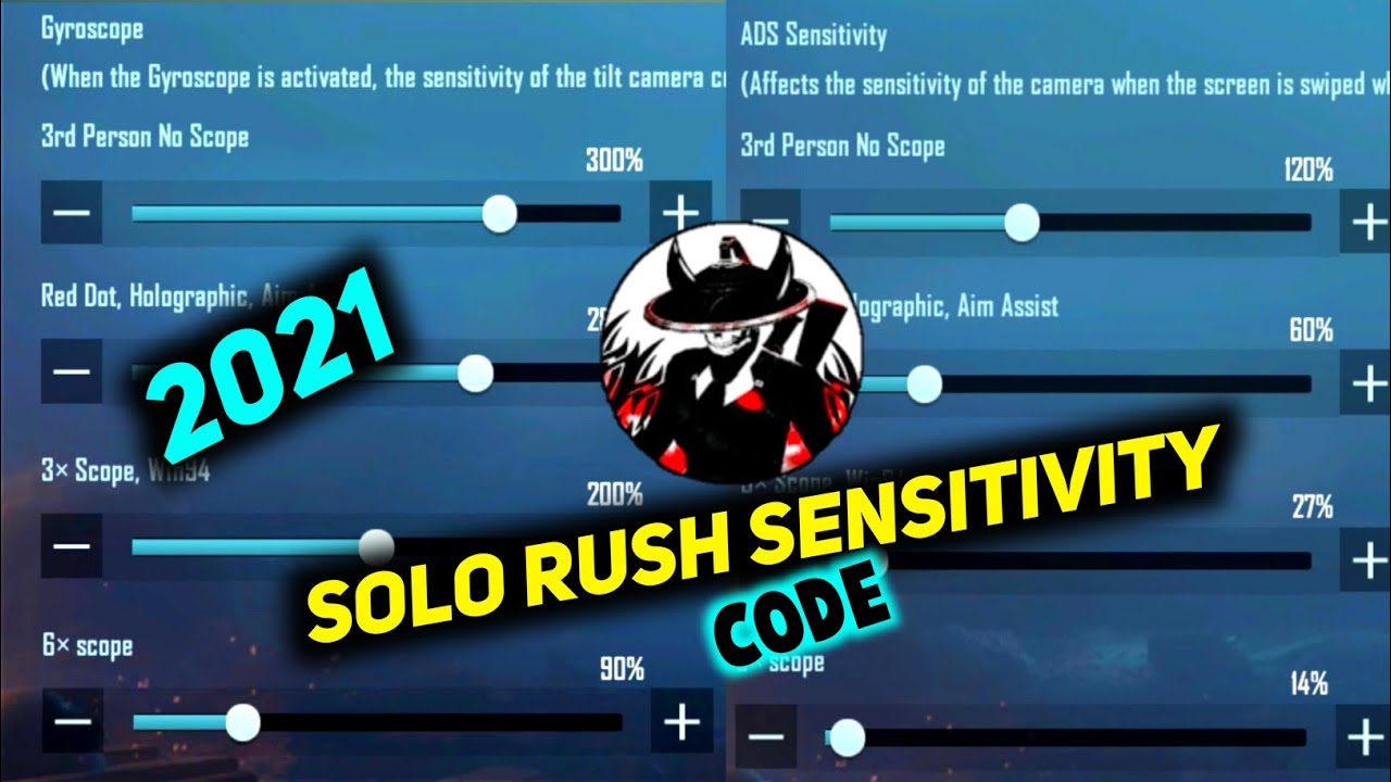 SOLO RUSH SENSITIVITY PUBG MOBILE 2021 | 3X 4X 6X SCOPE SENSITIVITY IN PUBG MOBILE | SOLO RUSH PUBG