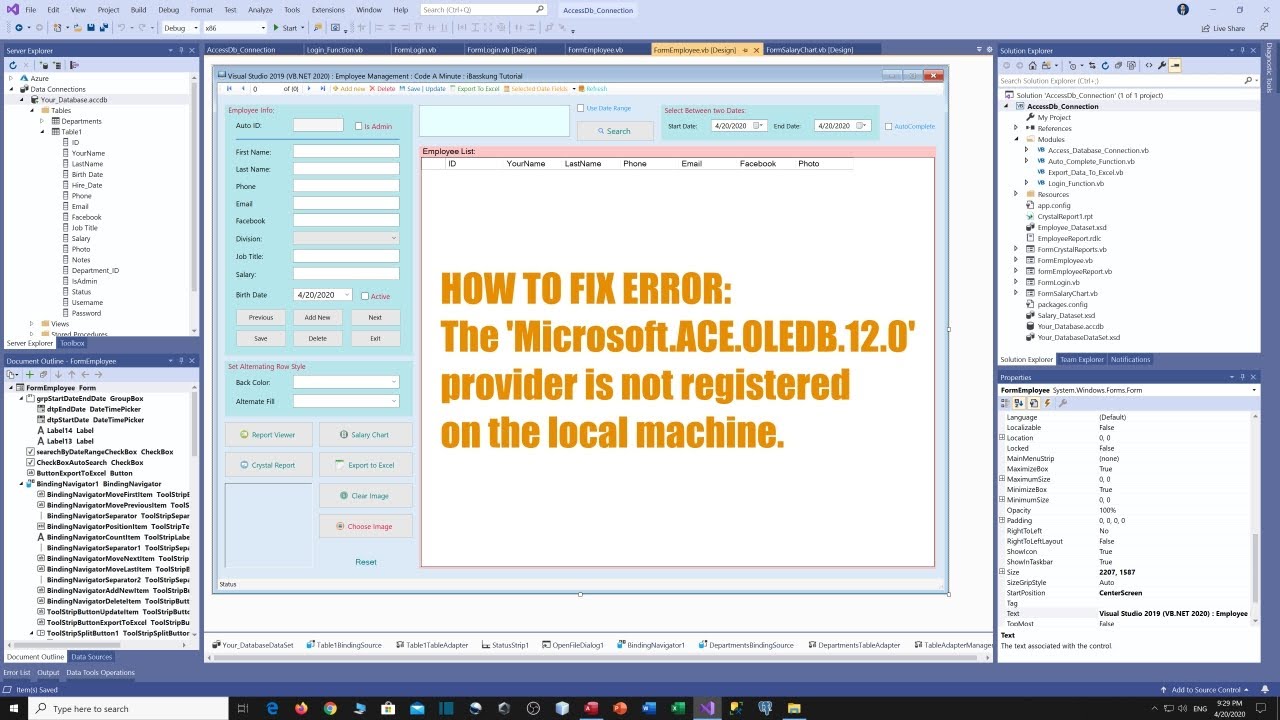 net framework ลงไม่ได้  New 2022  HOW TO FIX ERROR (2020) The Microsoft.ACE.OLEDB.12.0 provider is not registered on the local machine