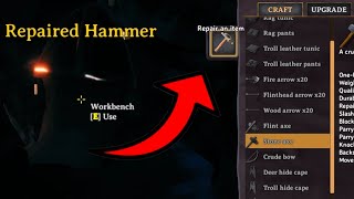 Valheim How to Repair Axe and Stuff