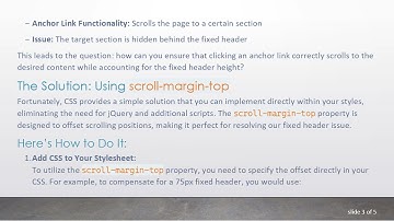How to Compensate for a Fixed Header Using CSS Smooth Scrolling