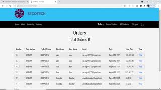 EscoTech - admin views orders and logout
