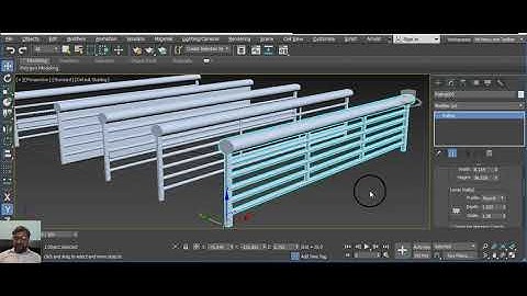 3Ds MAX AEC extended objects (create railings and fences)