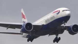 British Airways Boeing 777-200 G-ZZZA Landing London Heathrow Airport