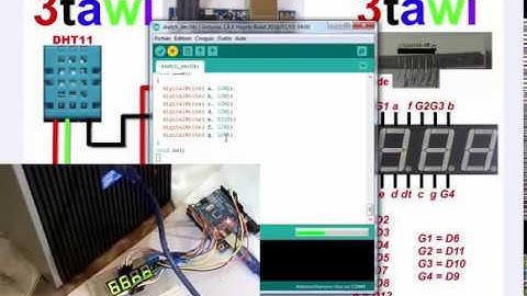 Temperature and Humidity monitor Tutorial with DHT11 (or DHT22) sensor and 4 Digit 7 segment