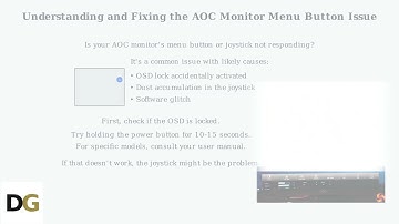How to Fix AOC Monitor Menu Button Not Working – OSD Lock Off, Joystick Clean & Reset