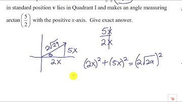 Trig Finding component form of a vector given magnitutde and arctan
