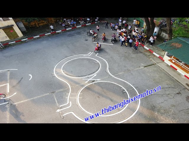 Thực hành thi bằng lái xe máy A1 - Đi vòng số 8