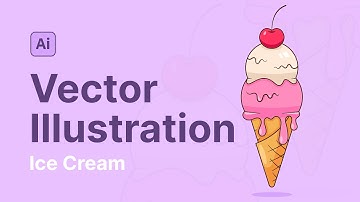 Create vector Ice Cream from sketch Adobe Illustration Tutorial (HD)