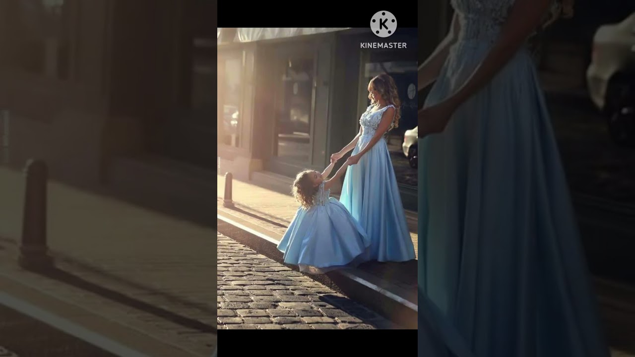 mother and daughters same dress for first birthday/ 2023#beauty with fashion