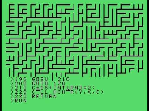 TI-99/4A Threaded Pattern v7 (maze, TI BASIC)