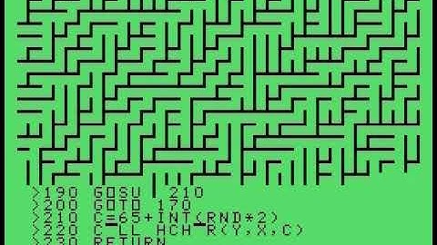 TI-99/4A Threaded Pattern v7 (maze, TI BASIC)
